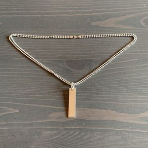 Gucci Sterling Silver Bar Tag Necklace